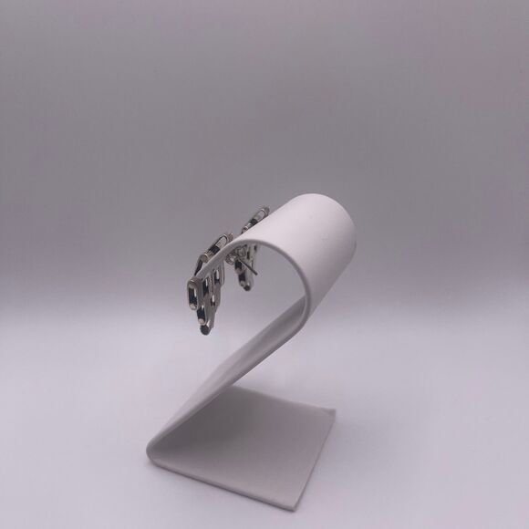 Teocalli Made in Mexico Sterling Silver Watch Link Splicing Statement Earrings - Picture 10 of 11